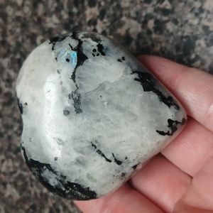 Rainbow moonstone heart palmstone